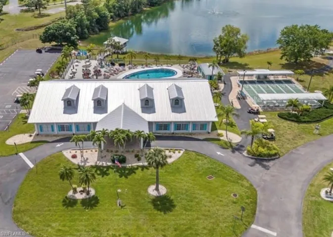 Drone / aerial view of a large body of water