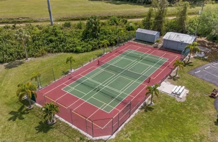 View of tennis court