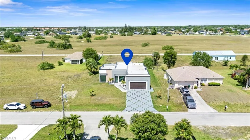 Aerial view of residential area