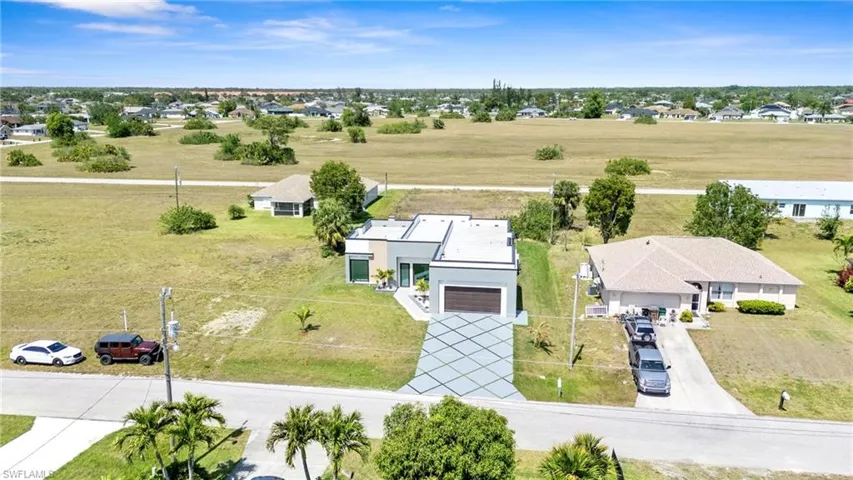 Aerial view of residential area