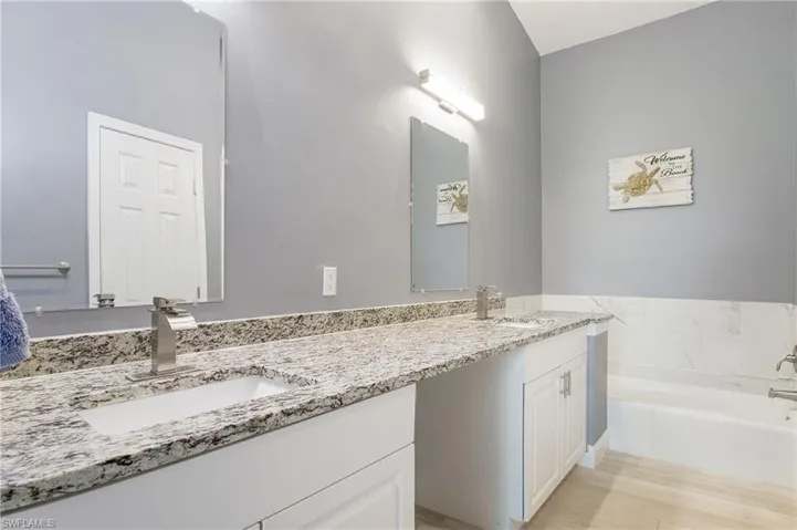 Double sinks, granite