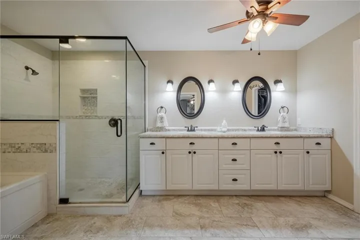 Primary Bathroom with double Vanity sinks