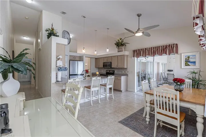 view from the huge family room shows the access to the 3 private bedrooms on the east wing of the home.