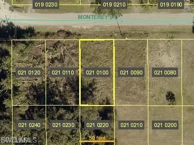 Aerial overview of property's location with property boundaries highlighted