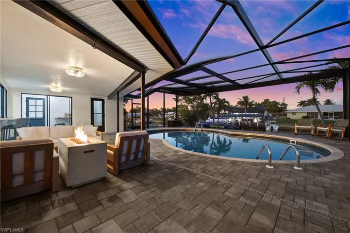 Sit by the fire poolside in the evening
