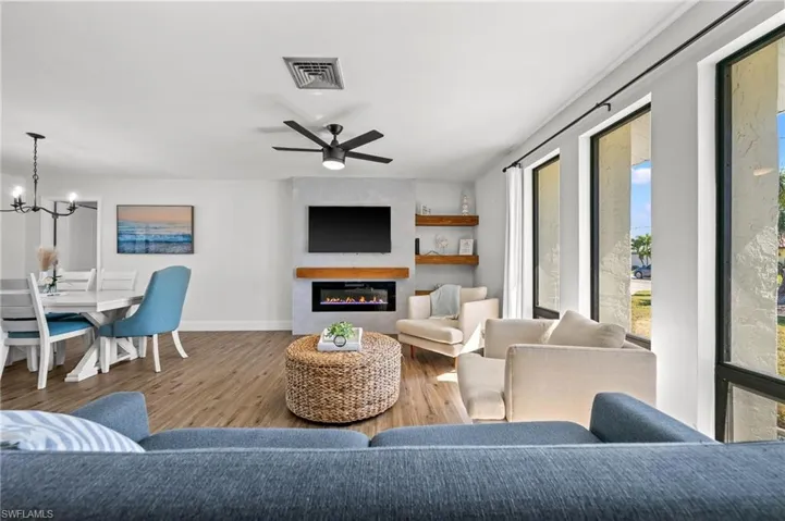 Lots of Natural light through extra tall windows