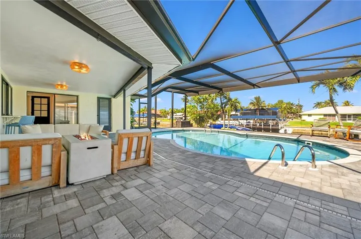 Lanai and Pool area surrounded by pavers