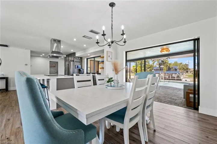 Dining Room with a View of the Pool