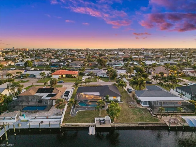 Aerial View of the house in the Evening