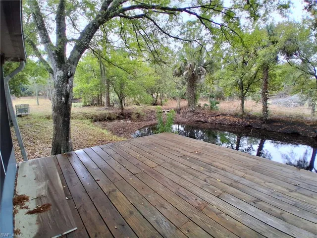 Wooden terrace with a water view