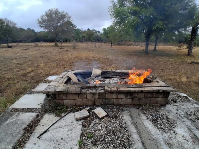Exterior view of an outdoor fire pit