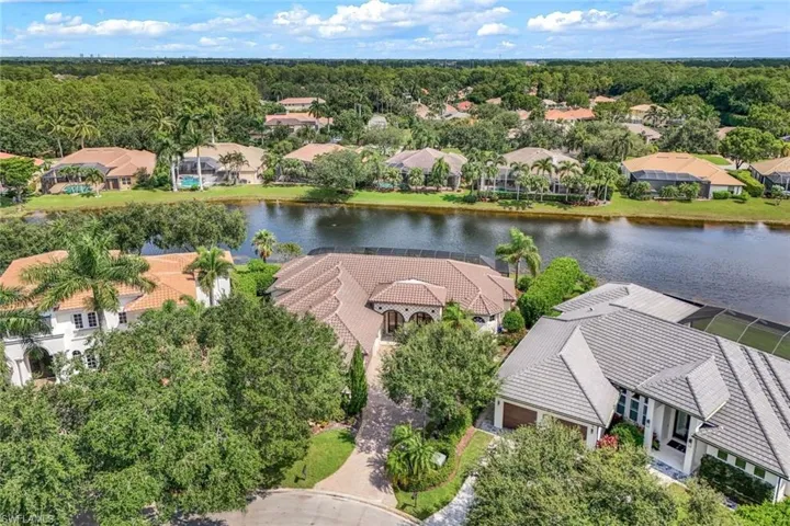 Bird's eye view featuring a water view.