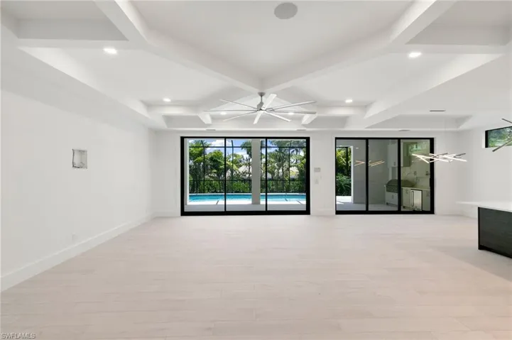living room opens to pool lounge