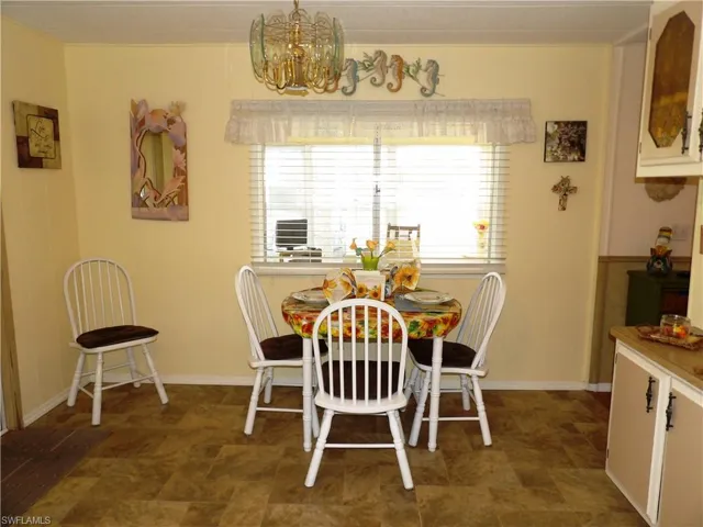 Dining room featuring an inviting chandelier
