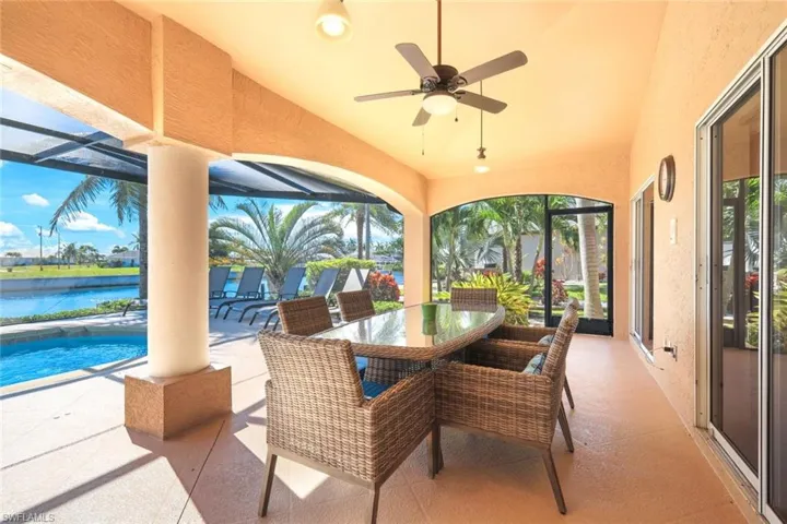 The covered lanai area