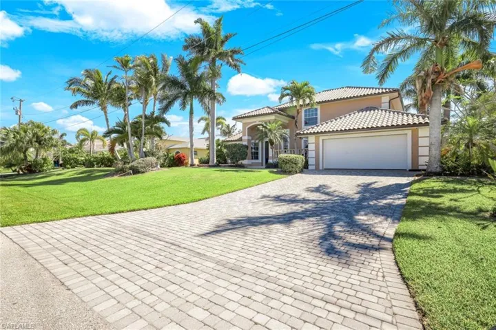 The large block paved driveway