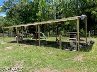 View of play area with an outbuilding