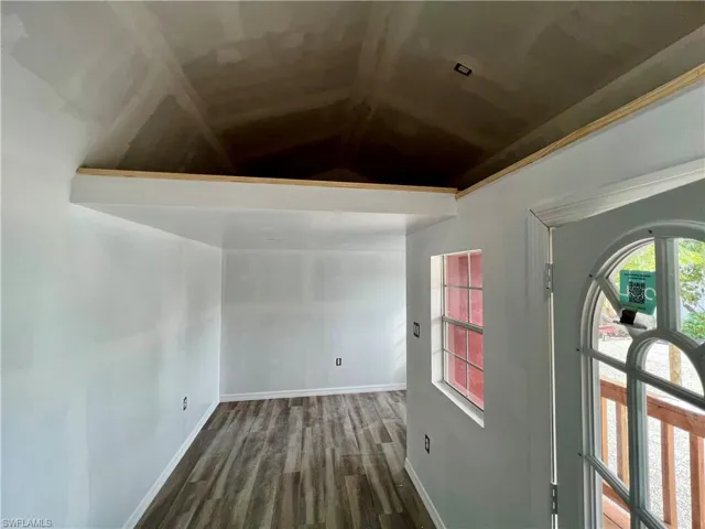 Inside pool cabana