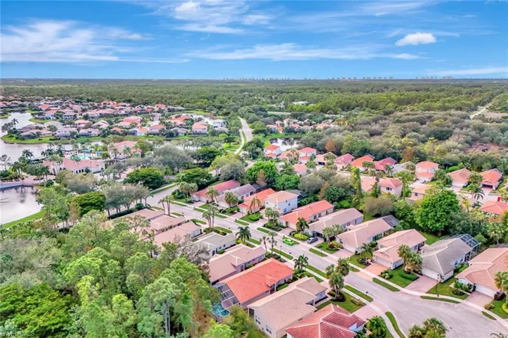 Aerial view of residential area