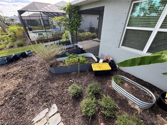 View of garden and lanai.