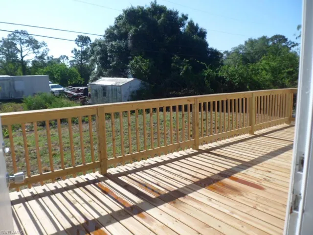 View of huge wooden deck