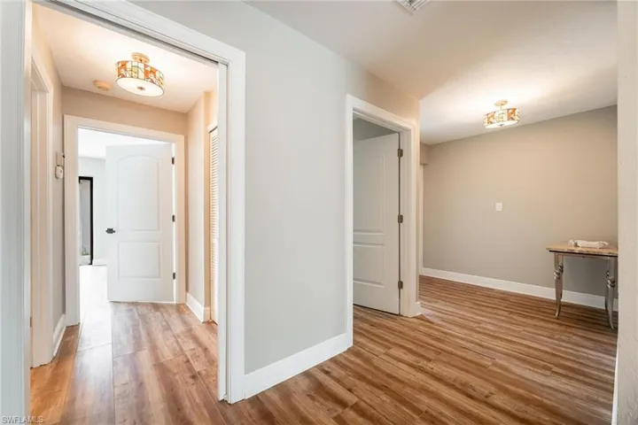 Hallway featuring light hardwood / wood-style floors