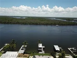Drone / aerial view of a large body of water