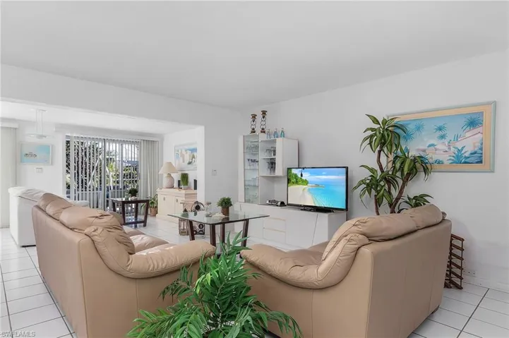 View of tiled living room