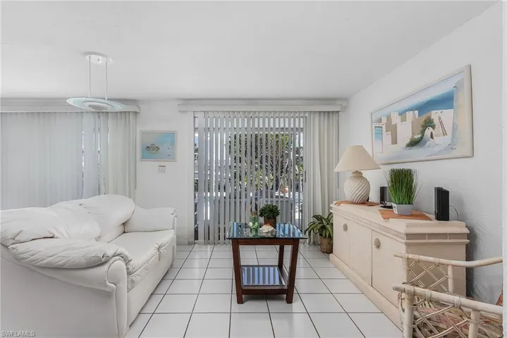 View of tiled living room
