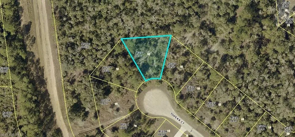 Aerial overview of property's location featuring property parcel outlined