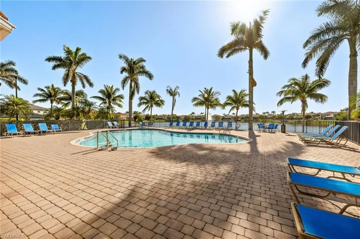 Community pool featuring a patio