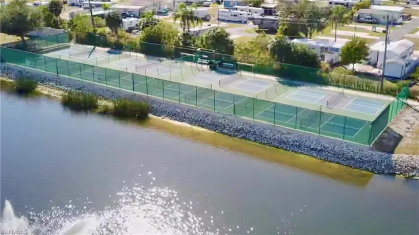 Aerial view of a large body of water