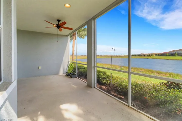 Screened lanai overlooking lake