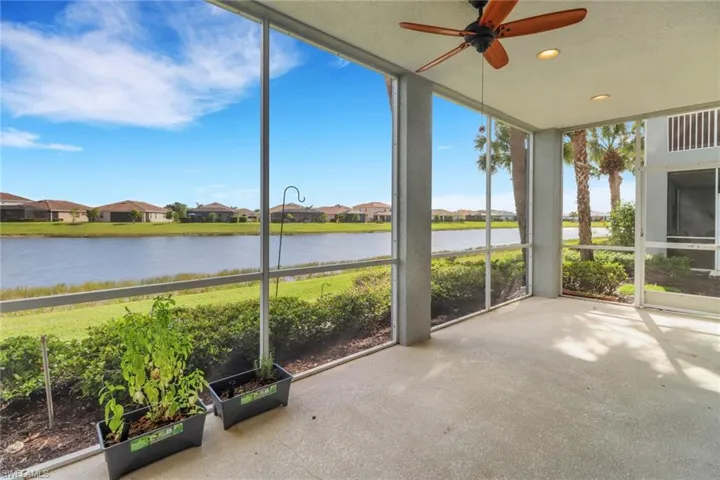 Screened lanai overlooking lake