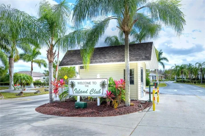 Community gated entrance and sign