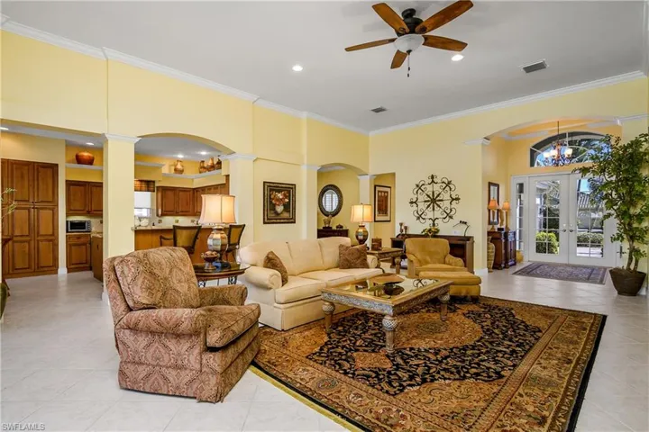 Great room facing foyer, kitchen to left