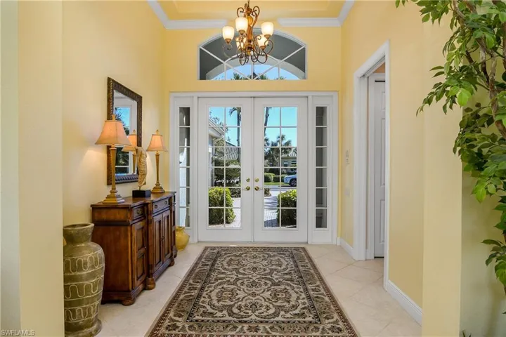 Double door front entry foyer