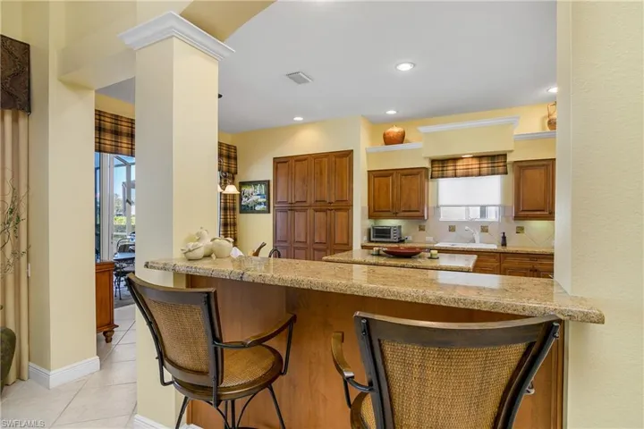 From great room, bar area for entertaining either in great room or in kitchen