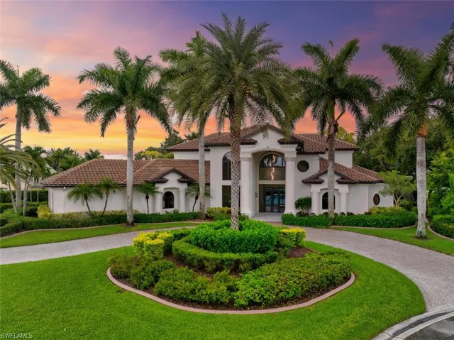 Stately looking home with enormous circular driveway