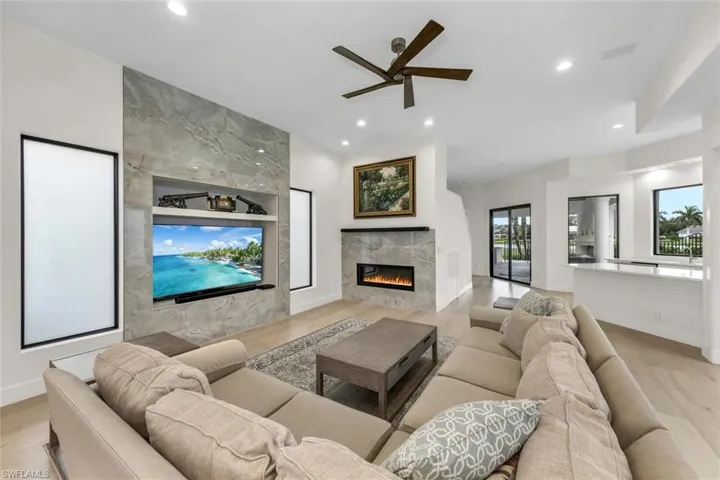 Family room with gas fireplace