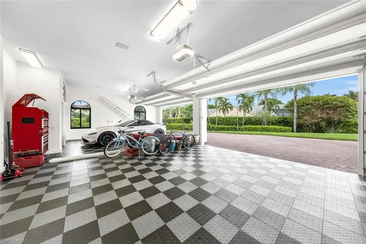 4-car garage, with additional golf cart garage door