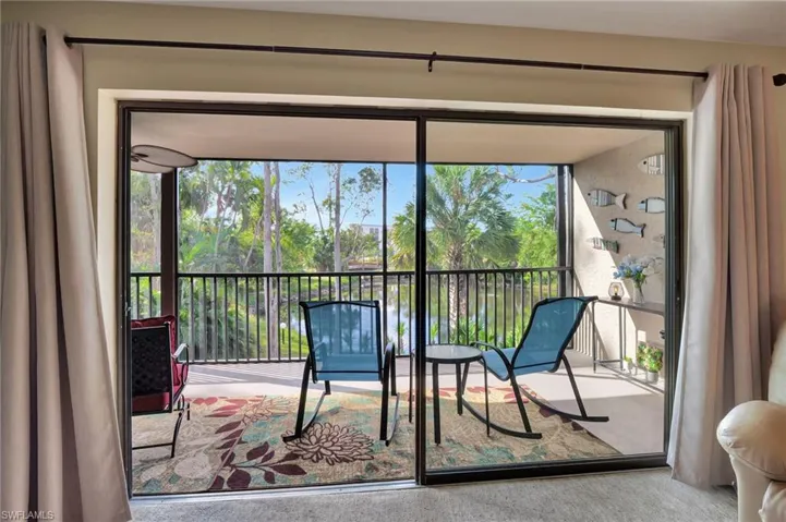 Large Glass Sliders from the Living room and Main Bedroom