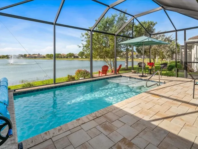 Gorgeous heated pool overlooking lake