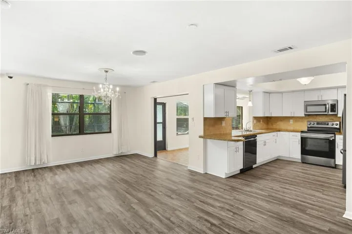 Living, Dining Kitchen