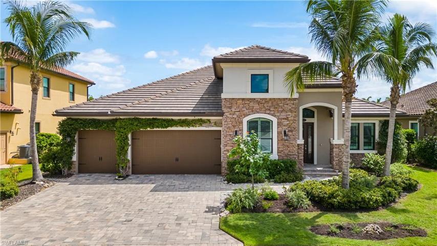 This is the sought after Del Rio floorplan! 3 car Air conditioned garage. Pavered driveway! Stacked stone exterior!