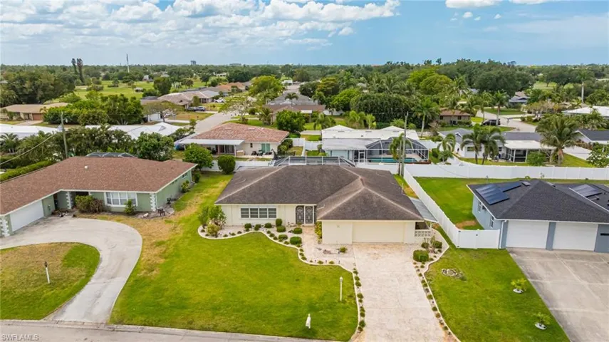 Aerial perspective of suburban area