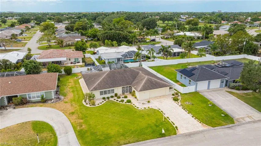 Aerial view of residential area