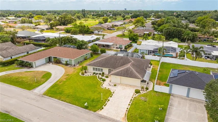 Aerial view of residential area