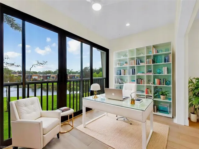 Virtually staged furniture on enclosed balcony