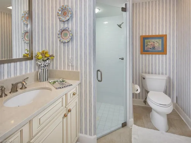 Guest bath with walk-in shower.